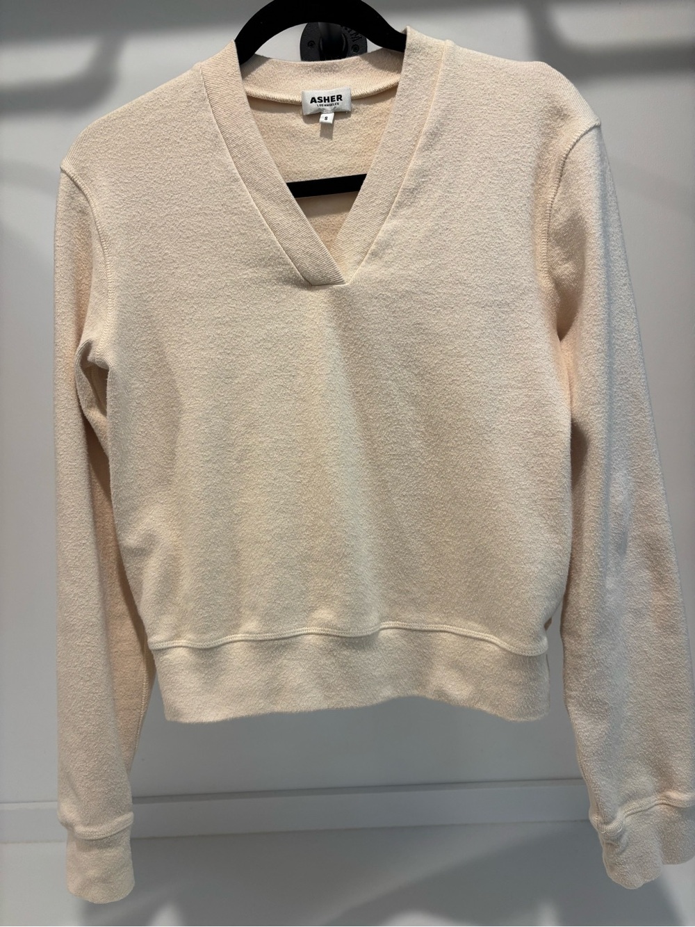 Asher Women's Cream V-Neck Pullover Sweatshirt